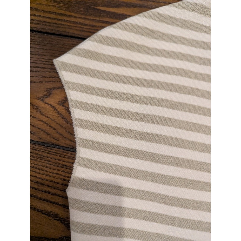 Zara Women's Cap Sleeve Crop Top Grey / White‎ Stripe Size Small Stretchy - Picture 7 of 9